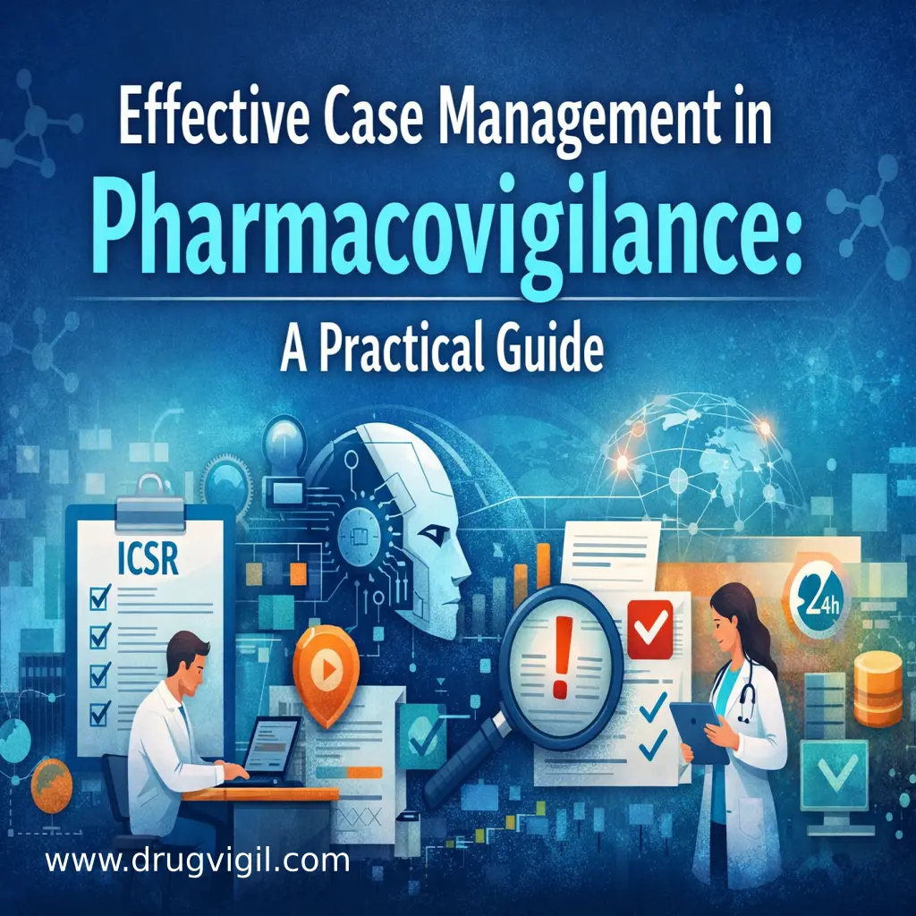 set as featured image for the article explaining about pharmacovigilance case management