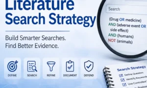 Set as featured image for the article explaining about designing literature search strategy