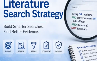 Set as featured image for the article explaining about designing literature search strategy