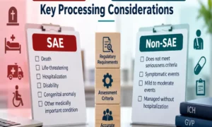 Set as featured image for the article where we explains about key consideration of points when processing ICSR as SAE vs Non-SAE